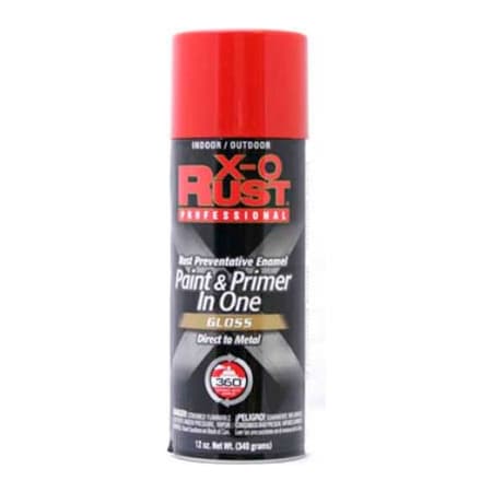 General Paint X-O Rust 12 oz. Aerosol Rust Preventative Paint & Primer In One, Hot Red, Gloss - 125840